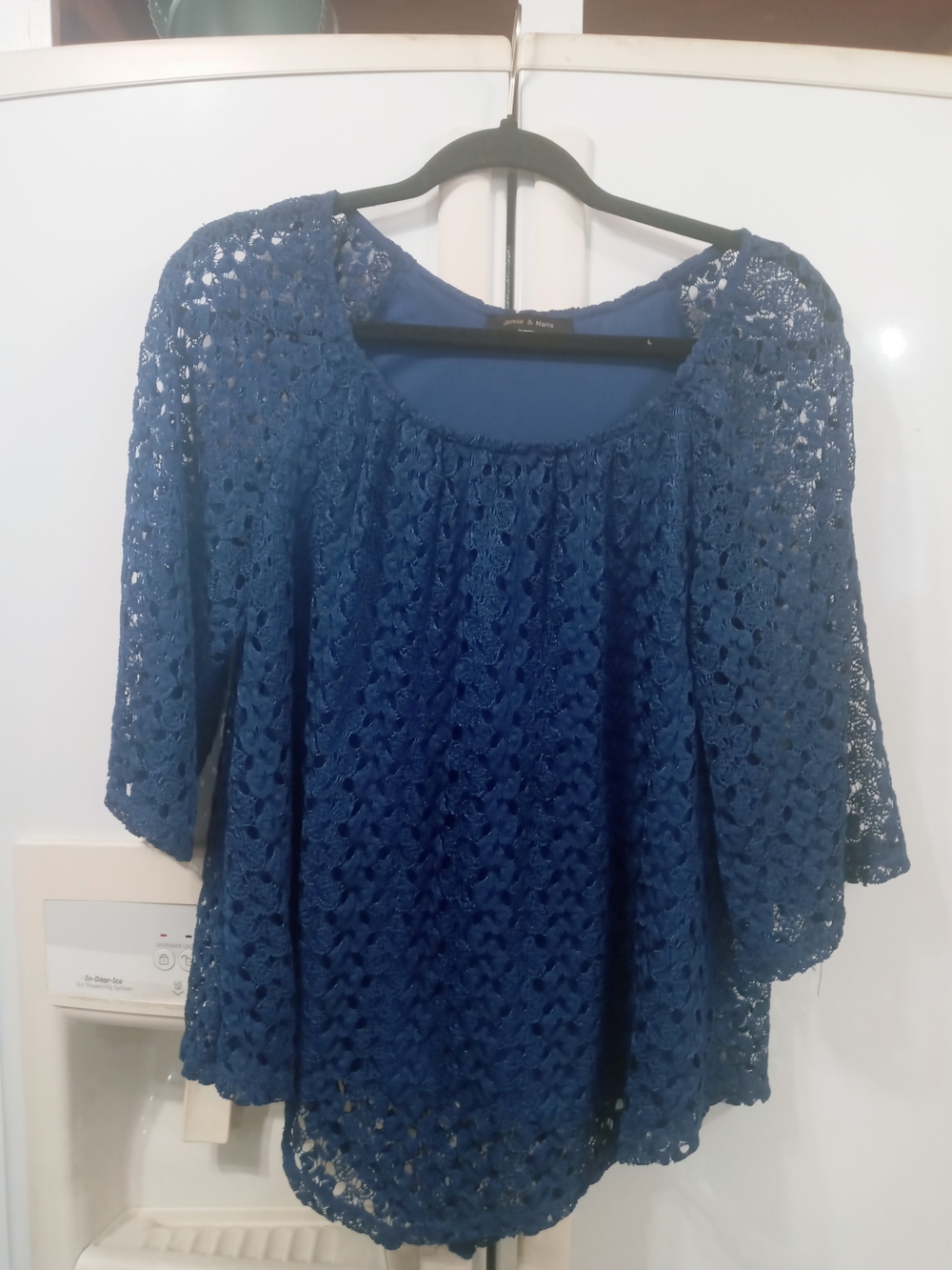 Jeannie & Martis Blue Lace Peasant Top